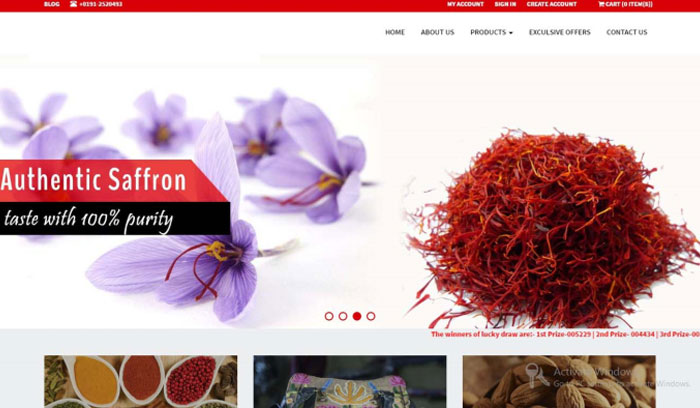 طراحی سایت خرید و فروش زعفران 